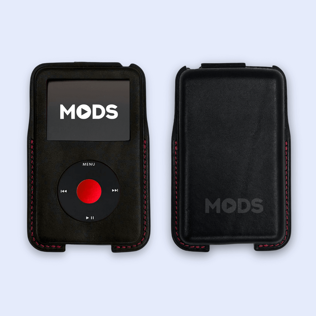 iPod Classic Italian leather case in black. 