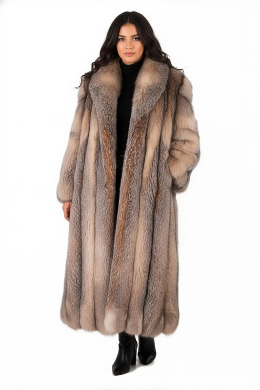 Womens Winter Full Length Fur Coat - Faux Fur Overcoat - Winter Warm Long Coat - Women Street Wear Fashion
