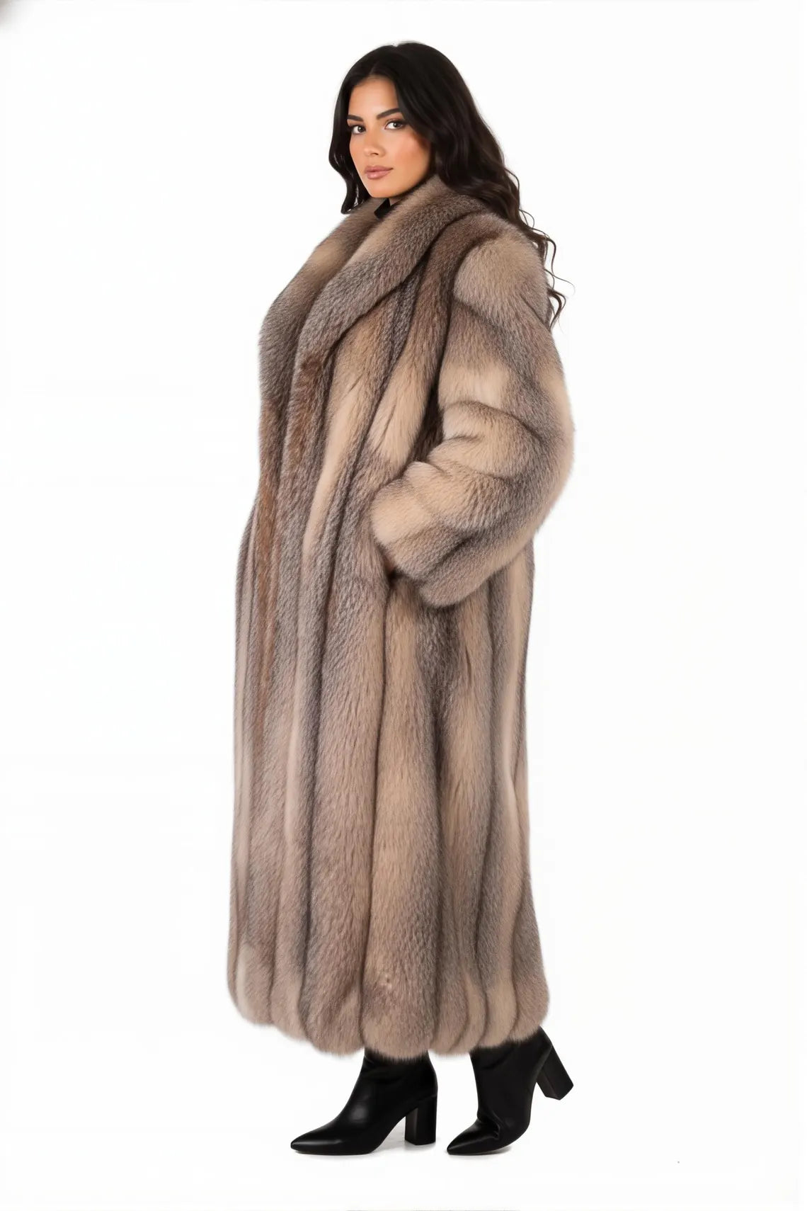 Womens Winter Full Length Fur Coat - Faux Fur Overcoat - Winter Warm Long Coat - Women Street Wear Fashion